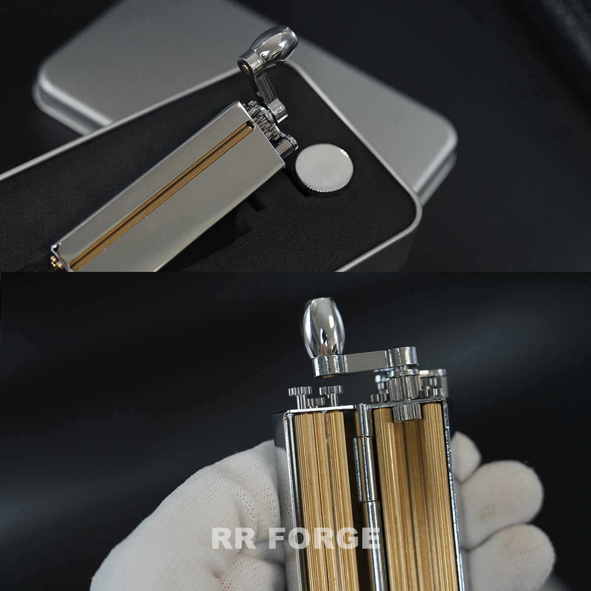 premium brass & rhodium-plated grass roller